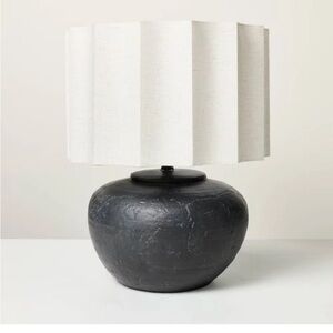 Hearth & Hand Oversized Ceramic with Fluted Shade Table Lamp Black/White